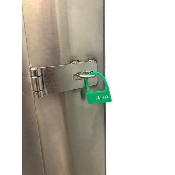 Tamper Evident Safety Lockout Seals (Numbered), Green, PK100